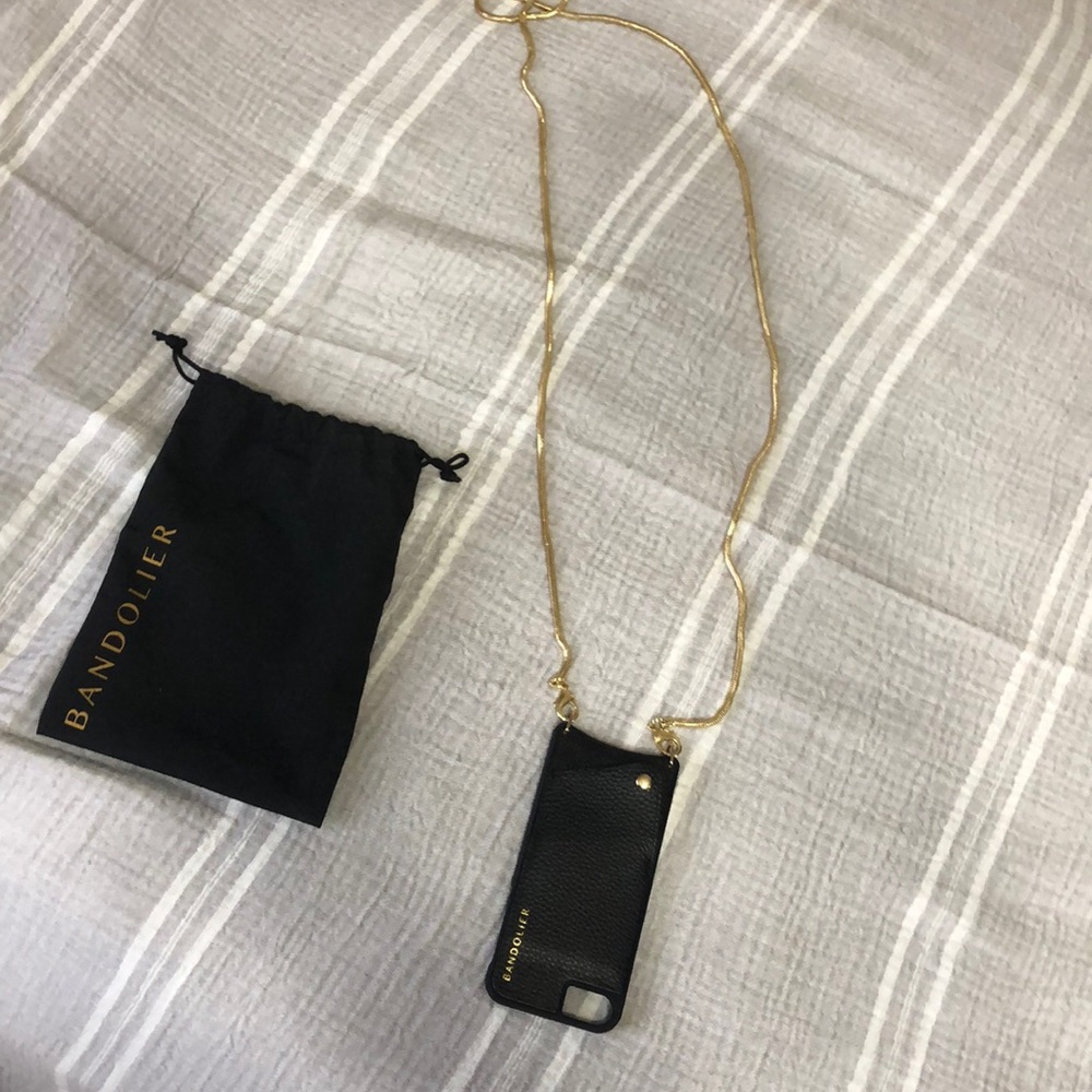 Leather Bandolier phone case Iphone 7/8 with chain